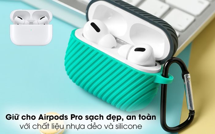 Túi đựng Airpods Pro Nhựa dẻo Silicone NAP31 - Giữ cho Airpods luôn sạch đẹp, mới lâu với chất liệu nhựa dẻo và silicone 
