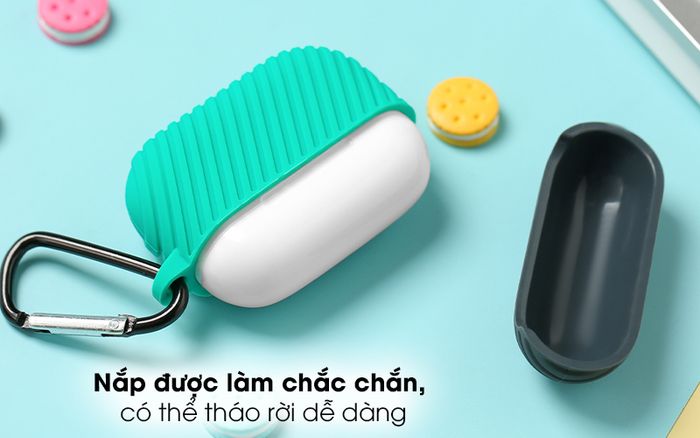 Túi đựng Airpods Pro Nhựa dẻo Silicone NAP31 - Nắp túi đựng được làm chắc chắn