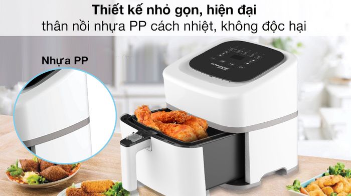 Nồi chiên không dầu Sunhouse SHD4086W - Thiết kế