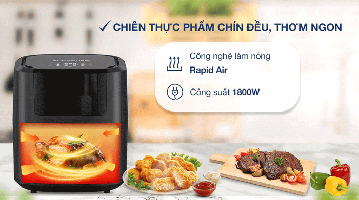 Nồi chiên không dầu Sunhouse SHD4089 9 lít - Công nghệ