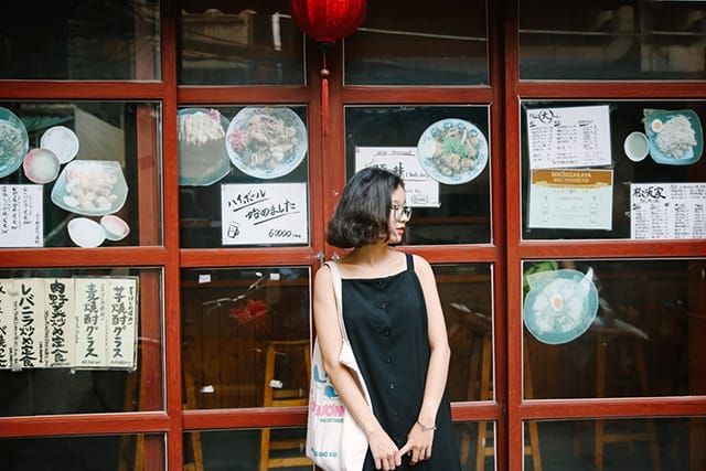Không gian yên bình và thoải mái khi chụp ảnh tại khu phố Nhật
