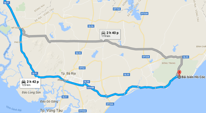 Tuyến đường dẫn đến bãi biển Hồ Cốc số 2