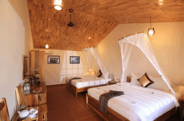 Phòng nghỉ tại La Casa với kiến trúc sang trọng
