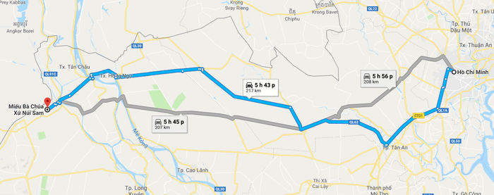Dẫn đường đến chùa Bà Châu Đốc An Giang