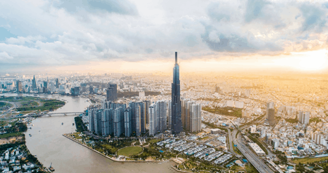 Từ trên cao, Landmark nổi bật như “trùm sỏ” trong hàng loạt tòa nhà xung quanh (ảnh ST)