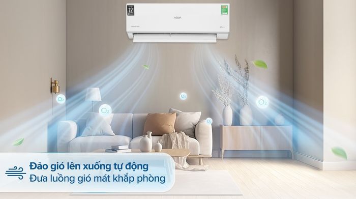 Máy lạnh AQUA Inverter 1.5 HP AQA-RUV13RB3 - Cơ chế thổi gió