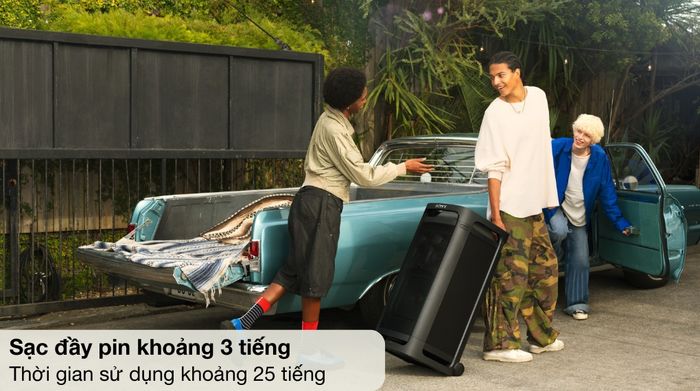 Loa kéo karaoke Sony ULT Tower 9 SRS-ULT900/CSP6 800W - Thời gian sử dụng