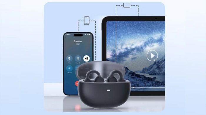 Tai nghe Bluetooth True Wireless Baseus AirGo 1 Ring Open-Ear - Kết nối tiện lợi