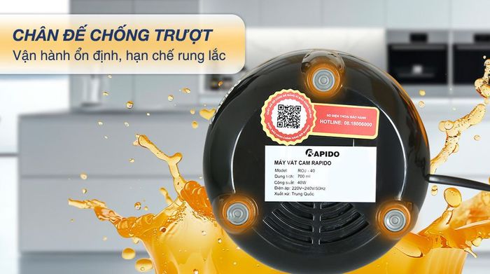 Máy vắt cam Rapido ROJ-40 - Chân đế chống trượt