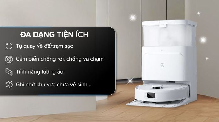 Robot hút bụi lau nhà Ecovacs N30 PRO OMNI - Tiện ích
