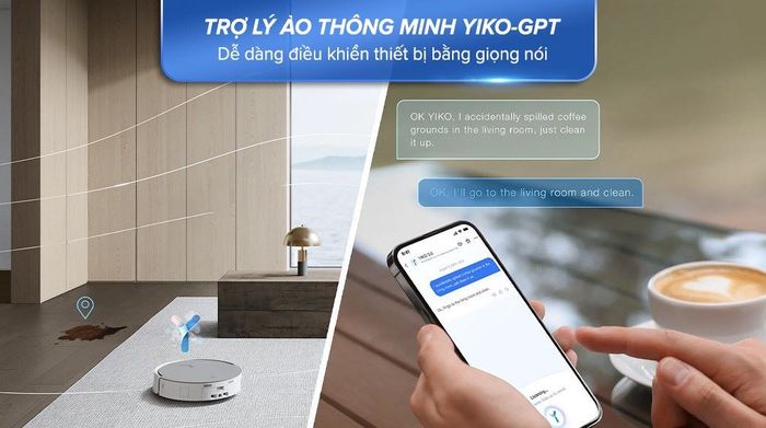 Robot hút bụi lau nhà Ecovacs X8 PRO OMNI Trắng - Trợ lý giọng nói Yiko-GPT
