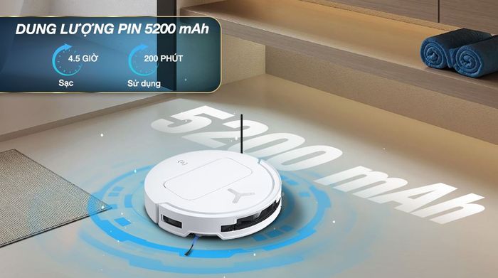 Dung lượng pin - Robot hút bụi lau nhà Ecovacs Deebot T50 OMNI