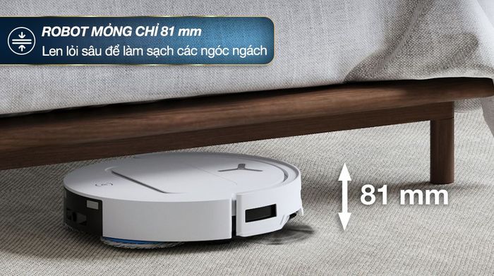 Robot hút bụi lau nhà Ecovacs Deebot T50 OMNI - Thiết kế siêu mỏng 81 mm