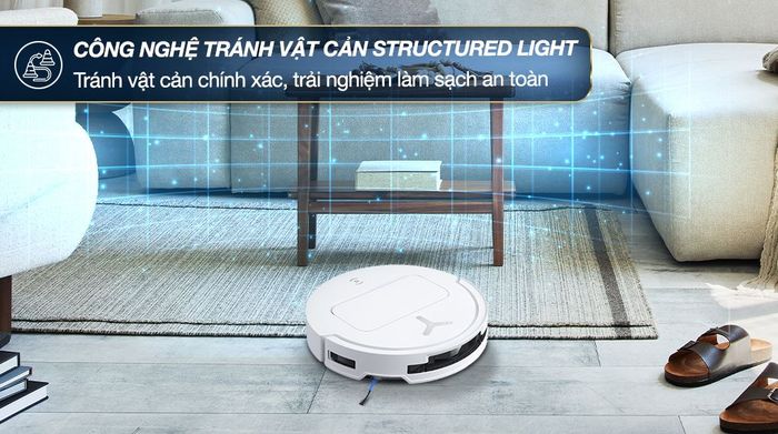 Robot hút bụi lau nhà Ecovacs Deebot T50 OMNI - Công nghệ tránh vật cản Structured Light