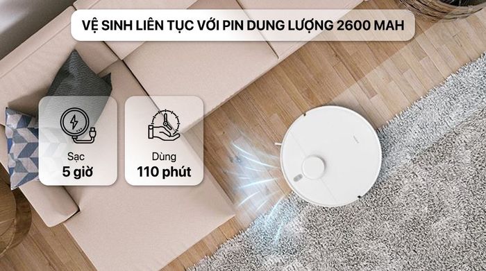 Thời gian sử dụng - Robot hút bụi lau nhà Xiaomi S40C