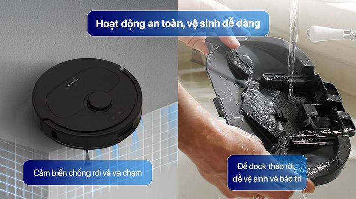 Robot hút bụi lau nhà Roborock QR 798 - Đen - Cảm biến chống rơi, chống va chạm