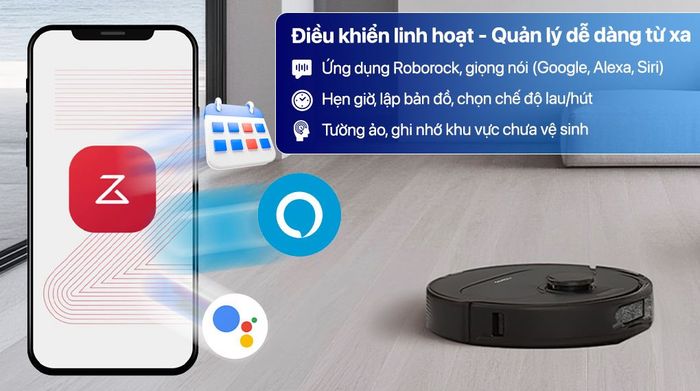 Robot hút bụi lau nhà Roborock QR 798 - Đen - Điều khiển qua ứng dụng Roborock