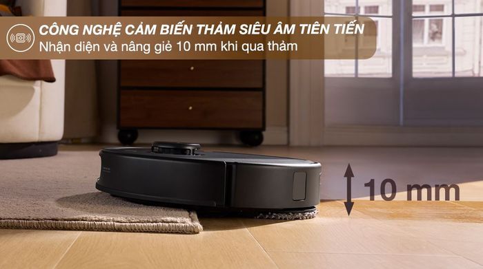 Cảm biến thảm siêu âm - Robot hút bụi lau nhà Roborock Q Revo 5V1 - Đen
