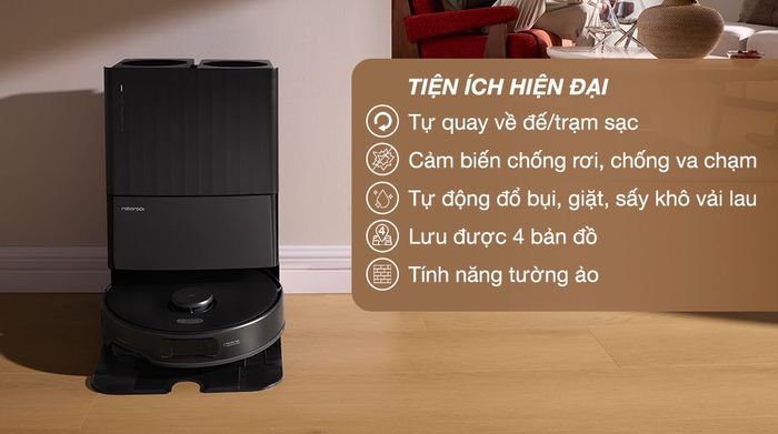 Tiện ích - Robot hút bụi lau nhà Roborock Q Revo 5V1 - Đen