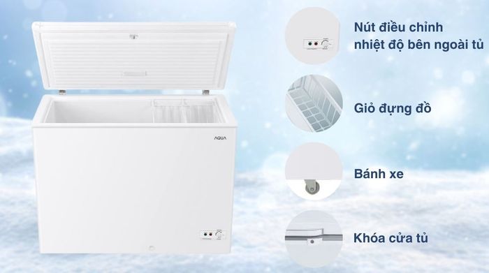 Tủ đông Aqua Inverter 301 lít AQF-C4001EN - Tiện ích