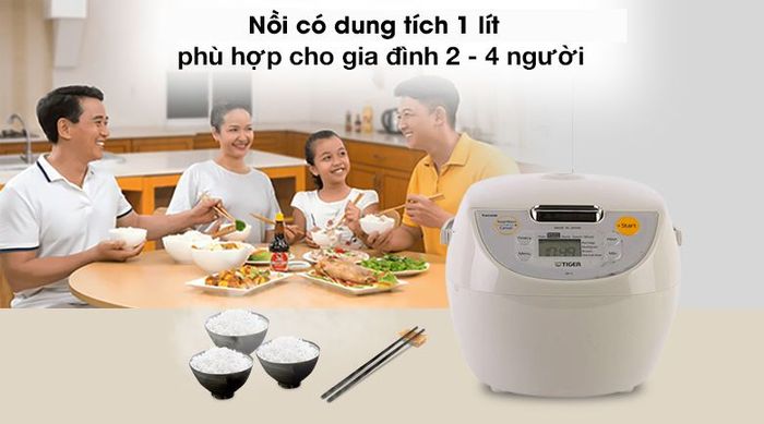 Dung tích - Nồi cơm điện tử Tiger 1 lít JBV-S10W