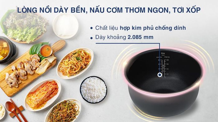 Nồi cơm cao tần Kangaroo 1.5 lít KG15RIH1 - Lòng nồi