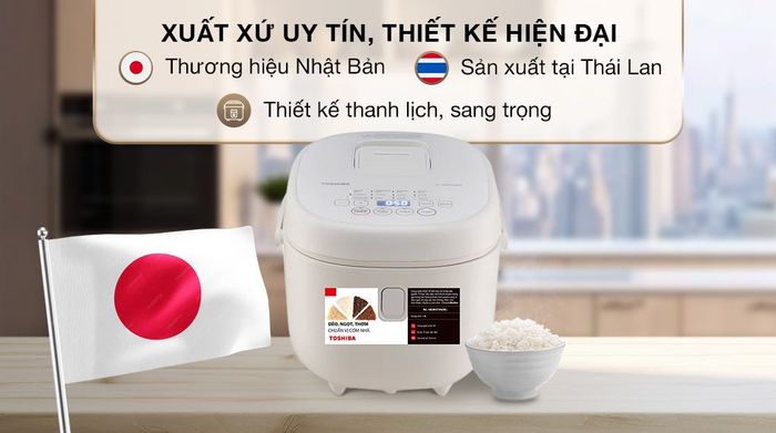 Nồi cơm điện tử Toshiba 1.8 lít RC-18DR4TVN(W) - Xuất xứ, thương hiệu