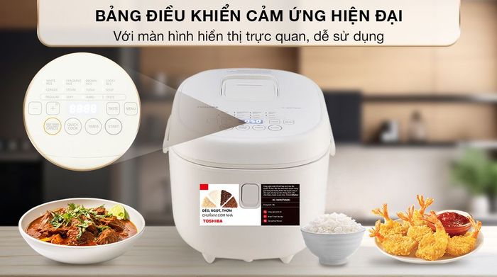 Nồi cơm điện tử Toshiba 1.8 lít RC-18DR4TVN(W) - Bảng điều khiển