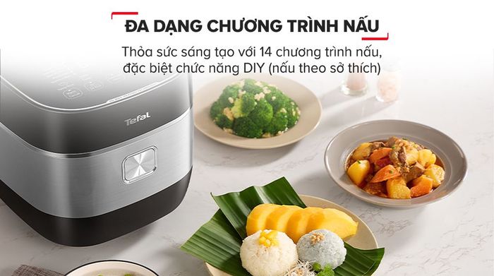14 chương trình nấu - Nồi cơm cao tần Tefal Rice Master Max 1.8 lít RK819868