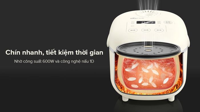 Công nghệ nấu 1D - Nồi cơm điện tử Bear 1 lít RC-4H30U