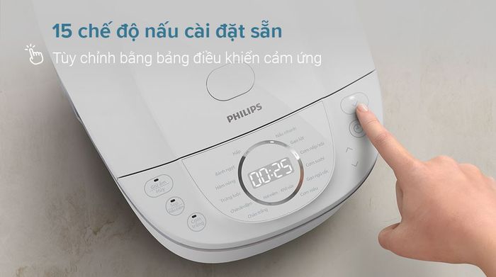 15 chế độ nấu - Nồi cơm điện tử Philips 1.8 lít HD4717/30