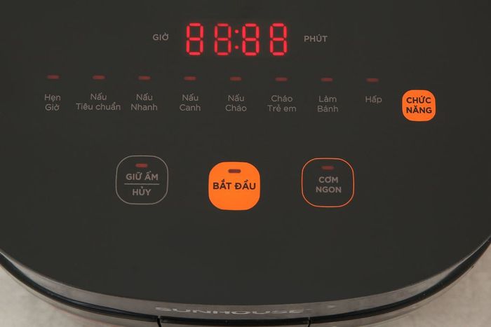 Nồi cơm cao tần Sunhouse Mama 1.5 lít SHD8827 - Bảng điều khiển