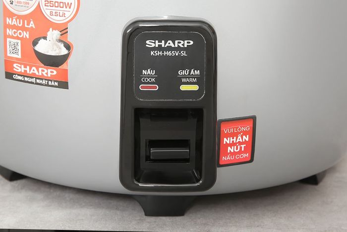 Nồi cơm nắp rời Sharp 6.5 lít KSH-H65V-SL - Bảng điều khiển