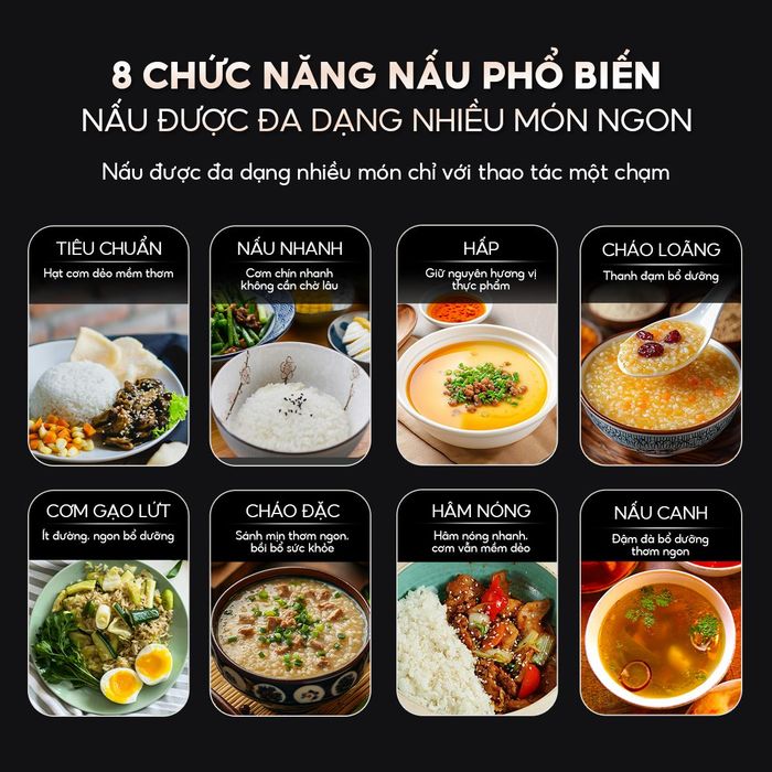 Nồi cơm điện cao tần AQUA 1.5 lít AQS-RIH401R(W)-VN đa chức năng