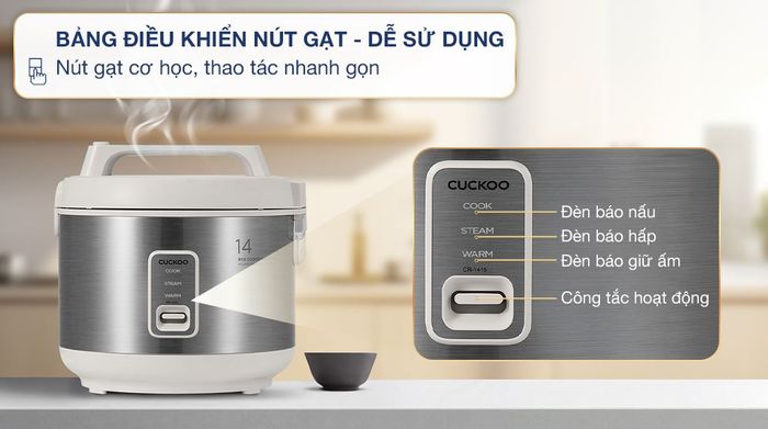 Nồi cơm nắp gài Cuckoo 2.52 lít CR-1415 - Bảng điều khiển
