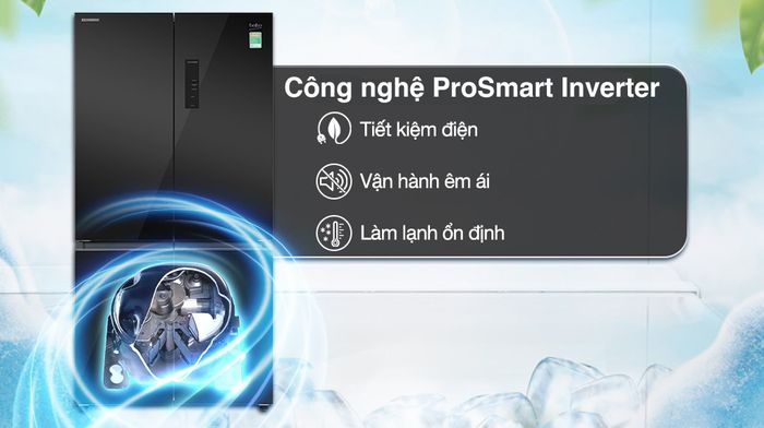 Tủ lạnh Beko Inverter 553 lít Multi Door GNO51651GBVN - Công nghệ Inverter