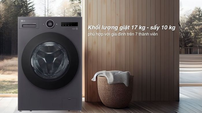 Máy giặt sấy LG Inverter giặt 17 kg - sấy 10 kg F2517RNTG - Khối lượng