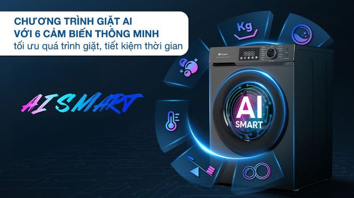 Máy giặt Casper Inverter 12.5 kg WF-D125VGR1 - Chương trình giặt AI