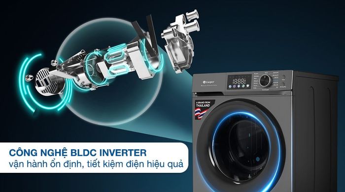 Máy giặt Casper Inverter 12.5 kg WF-D125VGR1 - Công nghệ Inverter