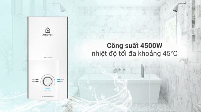 Máy nước nóng trực tiếp Ariston 4500W AURES PREMIUM 4.5P PEARL - Đặc điểm làm nóng