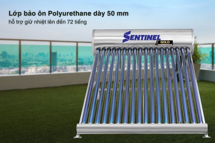 Máy nước nóng năng lượng mặt trời Sơn Hà 180 lít Sentinel Gold 58-180T - Khả năng giữ nhiệt