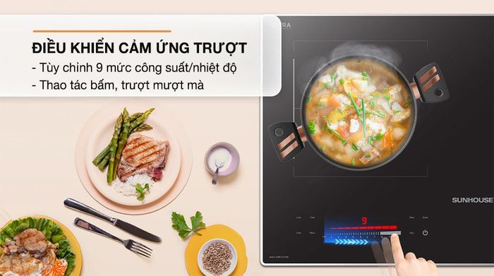 Bảng điều khiển - Bếp từ đôi lắp âm Sunhouse SHB81272-MD