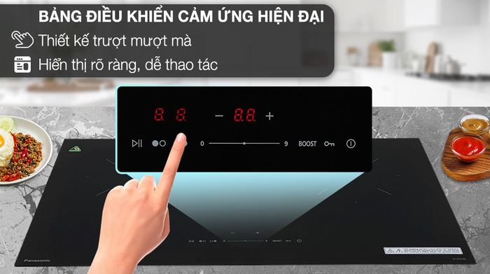 Bếp từ đôi lắp âm Panasonic KY-R72AELYUE - Bảng điều khiển