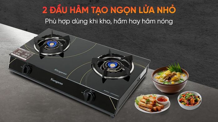 Bếp ga đôi Kangaroo KGGS69G7 - Đầu hâm
