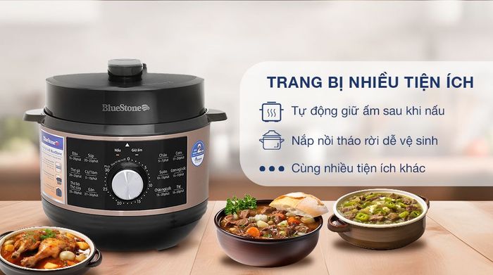 Nồi áp suất điện BlueStone PCB-5648 5 lít - Tiện ích