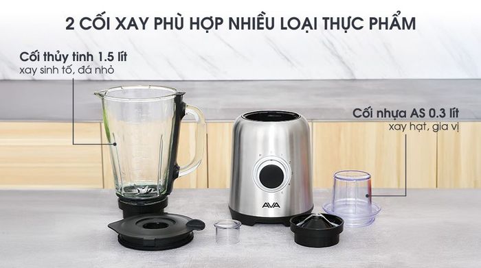 2 cối xay - Máy xay sinh tố đa năng AVA BL9708