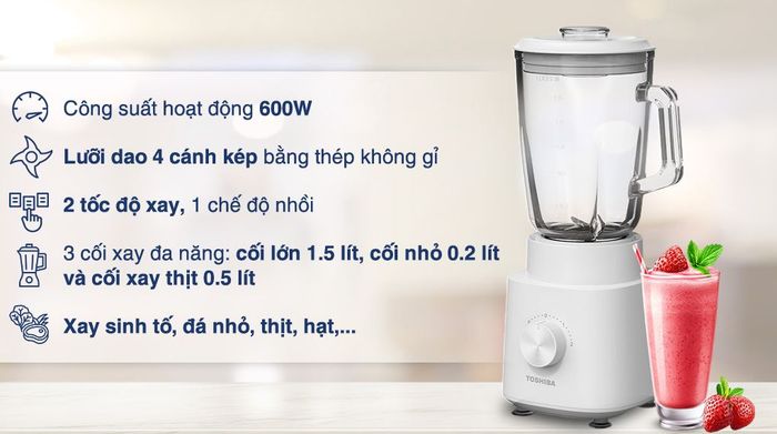 Máy xay sinh tố đa năng Toshiba BL-70GR2UV - Thiết kế