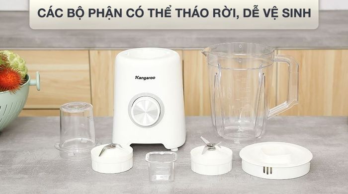 Máy xay sinh tố đa năng Kangaroo KGBL2P2 - Các bộ phận có thể tháo rời, dễ vệ sinh