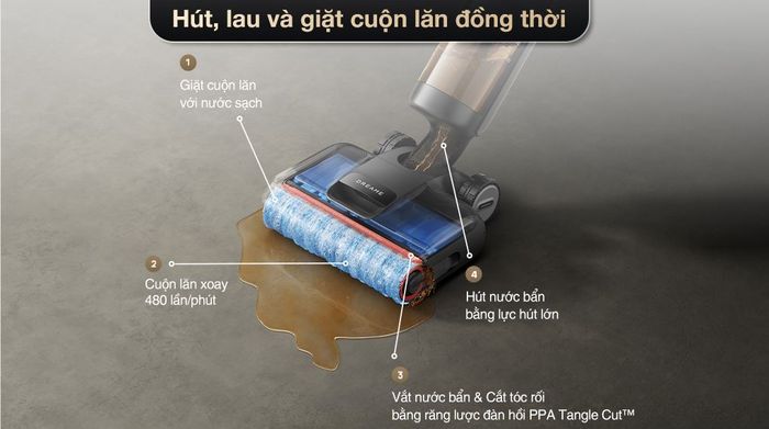 Máy hút bụi lau nhà Dreame H13 FlexReach - Hút, lau và giặt đồng thời