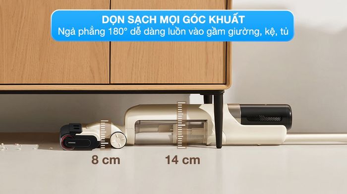 Ngả phẳng 180° - Máy hút bụi lau nhà Mova K30